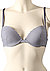 Bikini-Oberteil, blau-weiß - cream