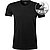 T-Shirt, Body Fit, Baumwolle, schwarz - schwarz