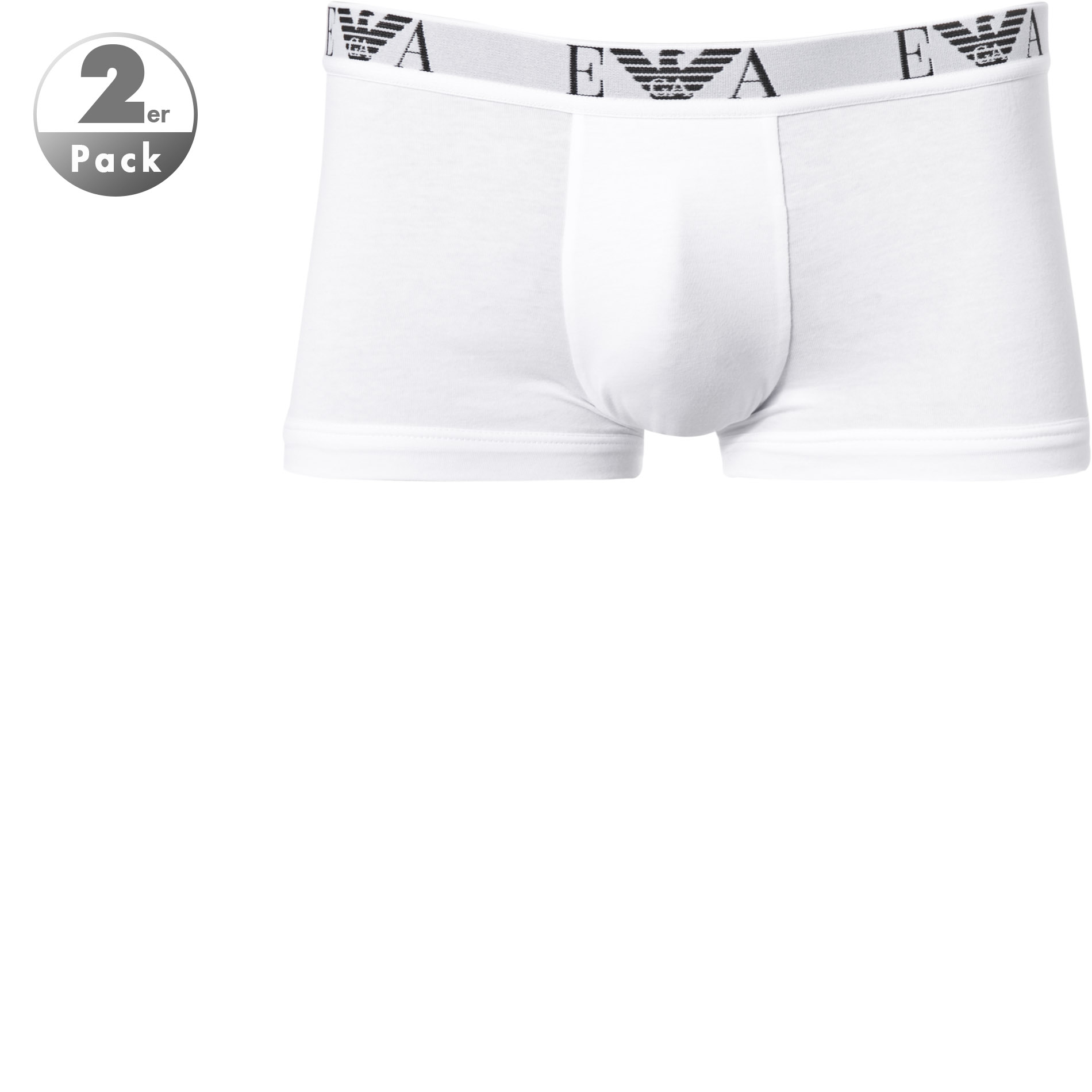 EMPORIO ARMANI Herren Trunks weiß Baumwolle & Mix unifarben
