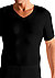 T-Shirt, Baumwoll-Stretch, schwarz - schwarz