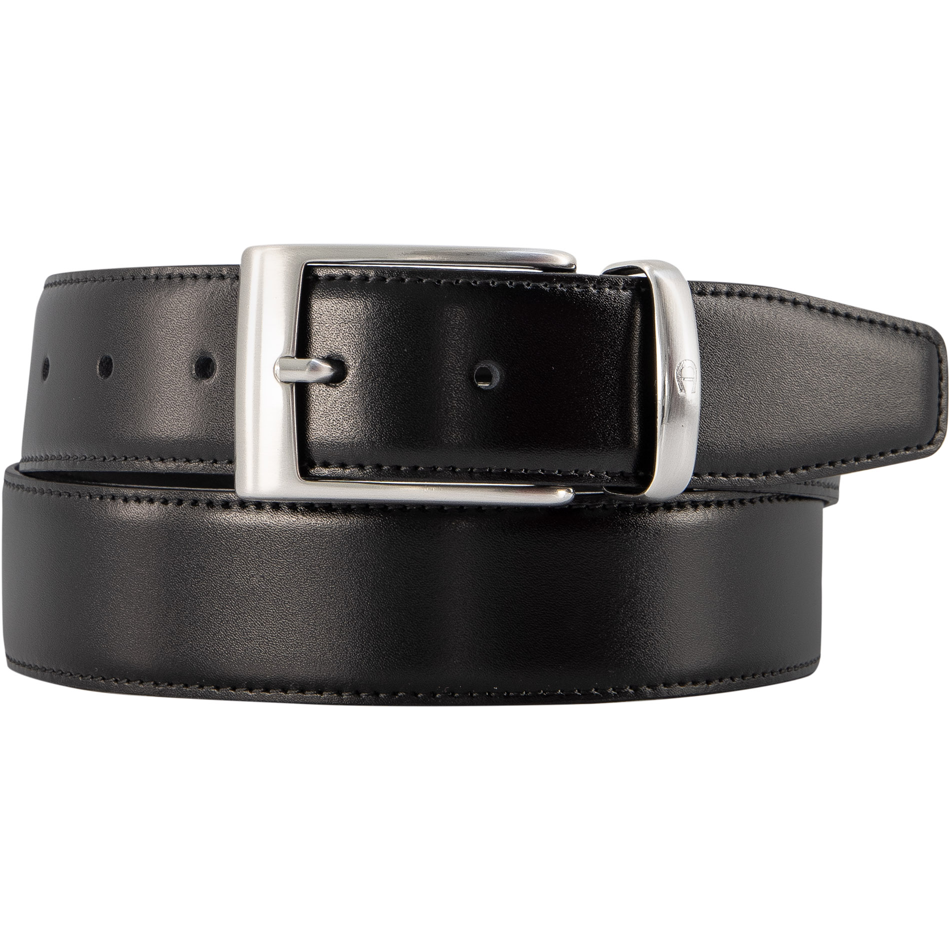 AIGNER Herren Gürtel schwarz Glattleder