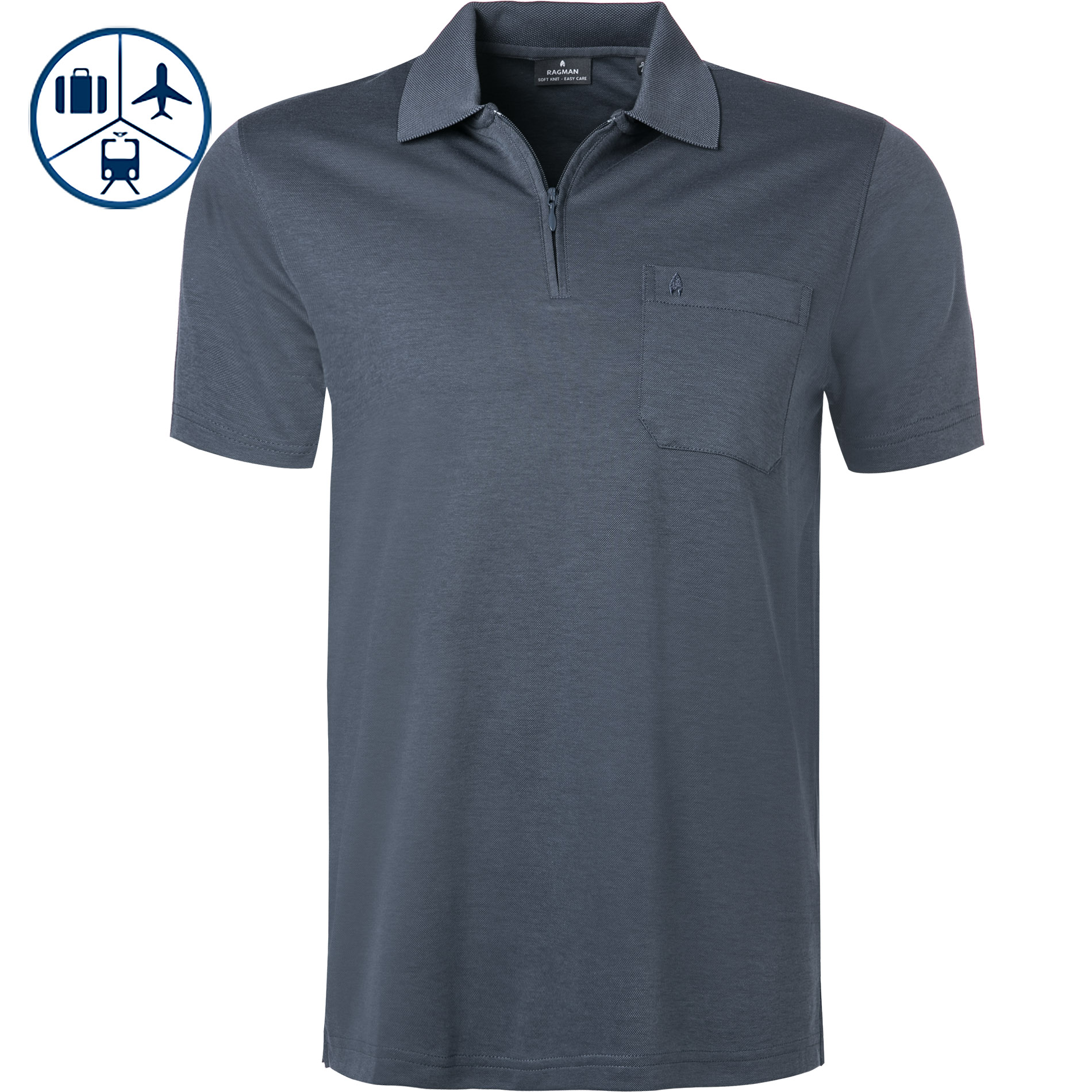 RAGMAN Herren Polo-Shirts blau