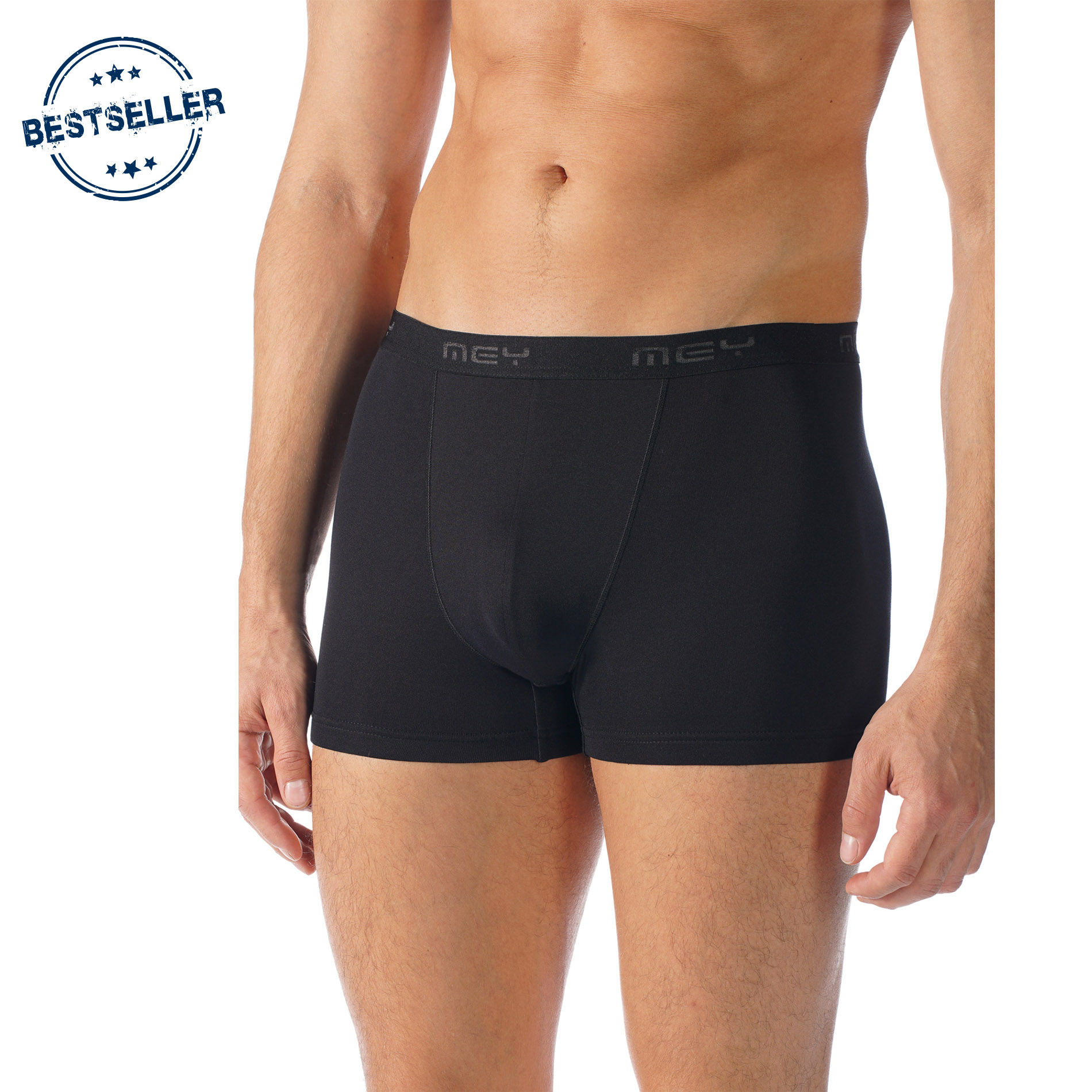 Mey Herren Shorty Schwarz Viskose/Modal Unifarben