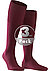 Serie Airport, Kniestrümpfe, Schurwolle, dunkelrot - barolo