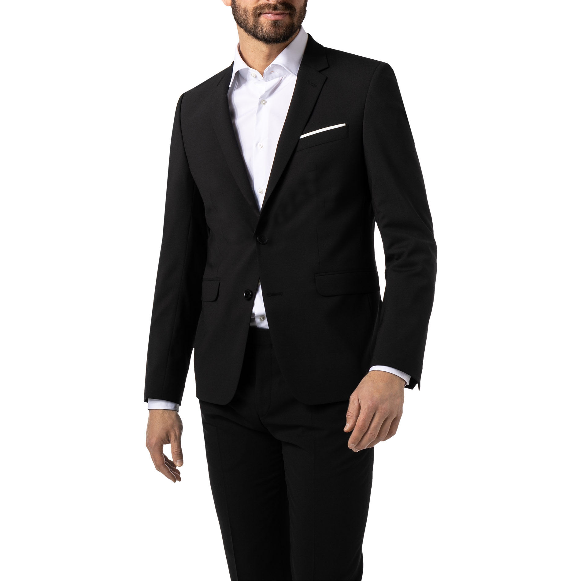 DIGEL Herren Sakko schwarz Schurwoll-Stretch Slim Fit