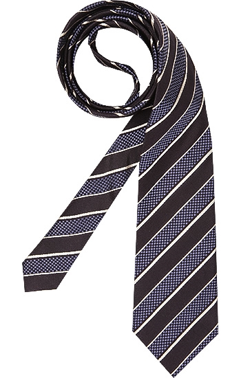 Krawatte Seide nachtblau-flieder gestreift