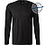 Longsleeve, Body Fit,  Baumwolle, schwarz - schwarz
