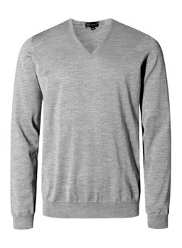 Stylingtipps Beschreibungsbild von John Smedley V-Pullover Bobby silver