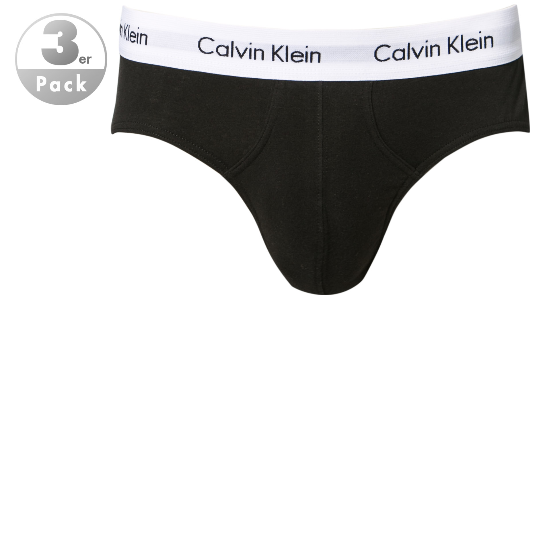 Calvin Klein Underwear Herren Slips Schwarz Baumwolle & Mix Unifarben
