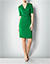 Kleid in Wickel-Optik - grün