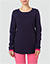 Longsleeve mit feiner Waffel-Struktur - marineblau