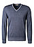 Pullover, Schurwolle, tintenblau meliert - tintenblau