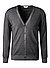 Cardigan, Merinowolle, grau meliert - grau