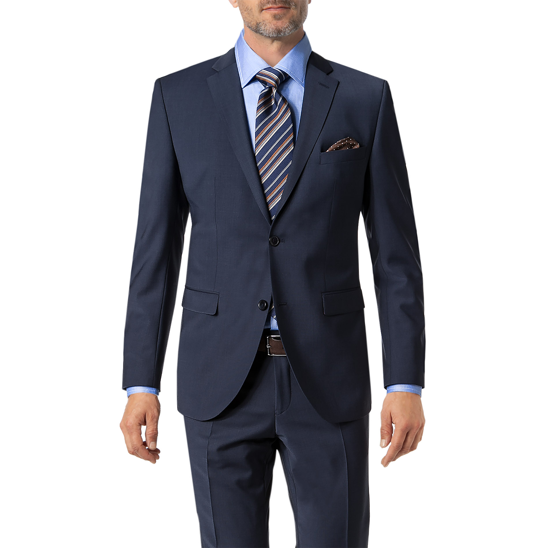 CG Herren Sakko blau Schurwoll-Stretch meliert