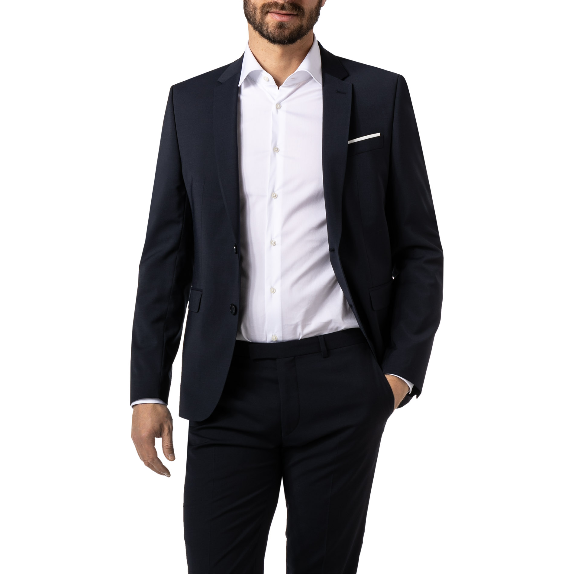 DIGEL Herren Sakko blau Schurwoll-Stretch Slim Fit
