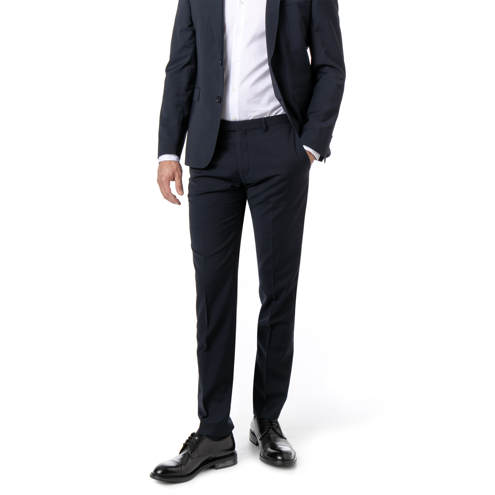 DIGEL Herren Hose blau Schurwolle Slim Fit