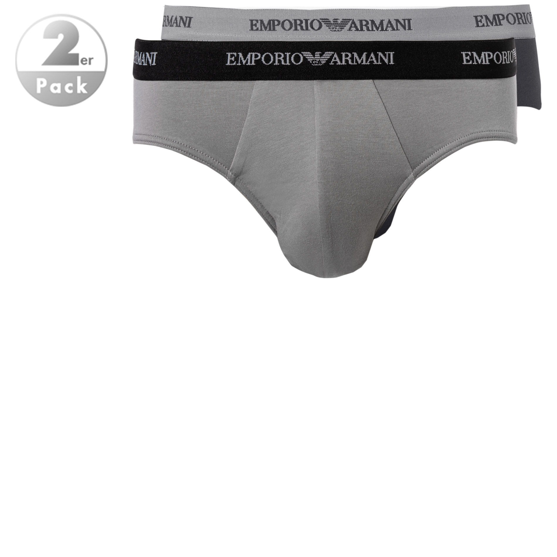 EMPORIO ARMANI Herren Slips grau Baumwolle & Mix unifarben