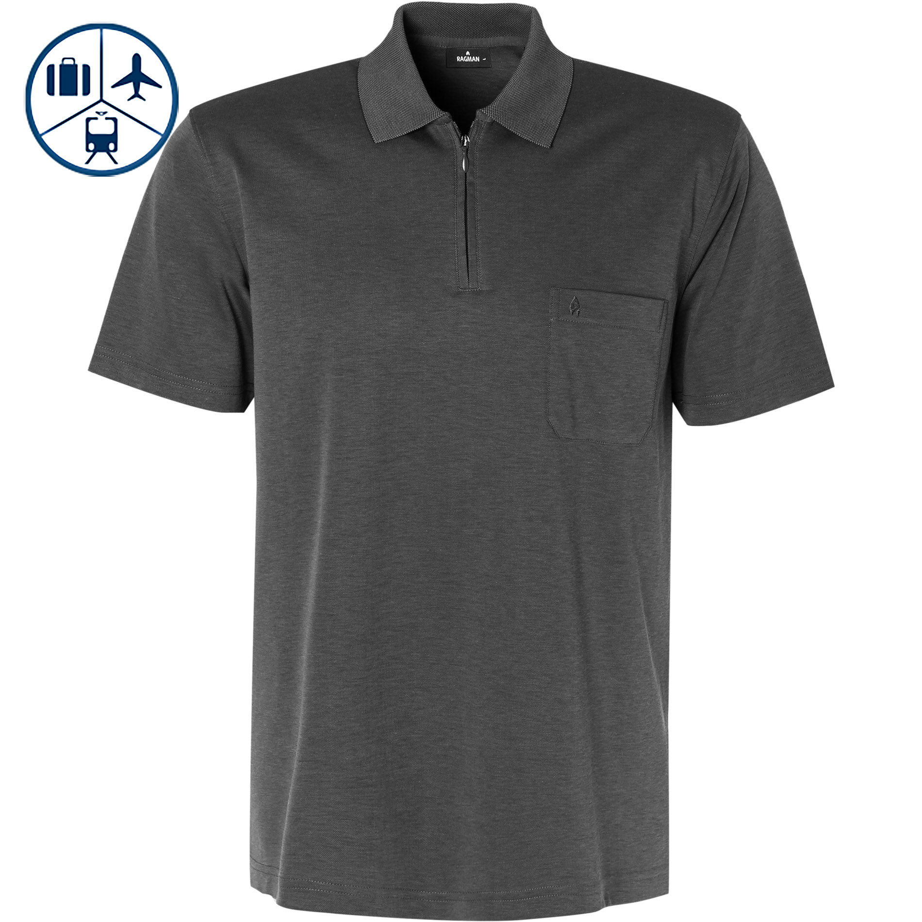 RAGMAN Herren Polo-Shirts grau