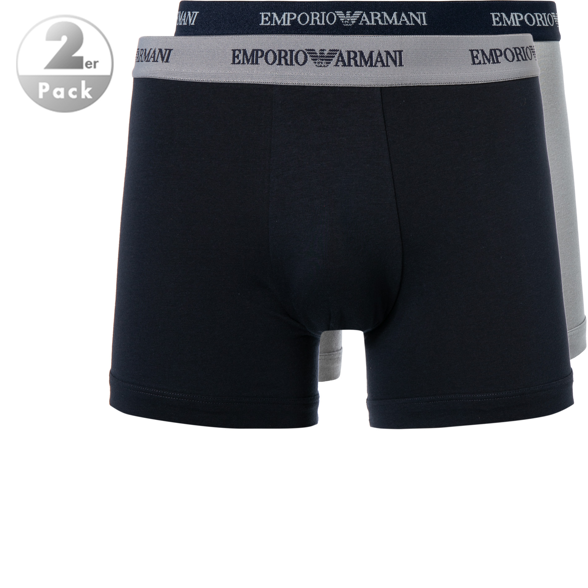 Emporio Armani Herren Trunks Blau Baumwolle & Mix Unifarben