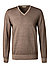 Pullover, Schurwolle, braun meliert - braun