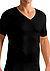 T-Shirt, Slim Fit, Mako-Baumwolle, schwarz - schwarz