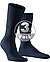 Serie Airport, Socken, Schurwolle, dark navy - dark navy