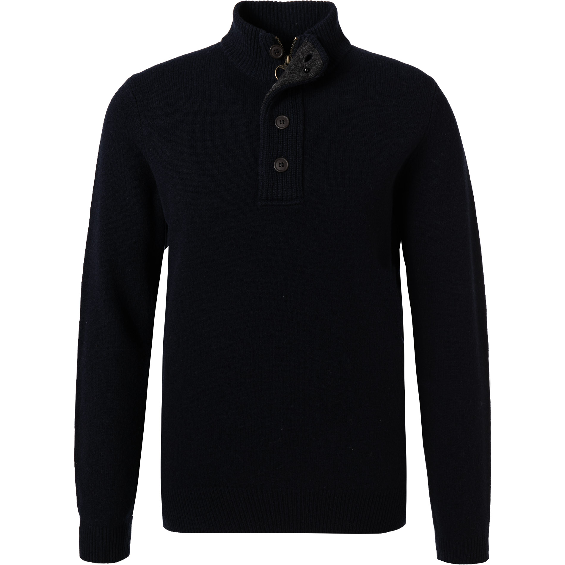 Barbour Herren Troyer blau Wolle unifarben