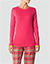 Pyjama-Shirt mit Rippeneinsatz - pink