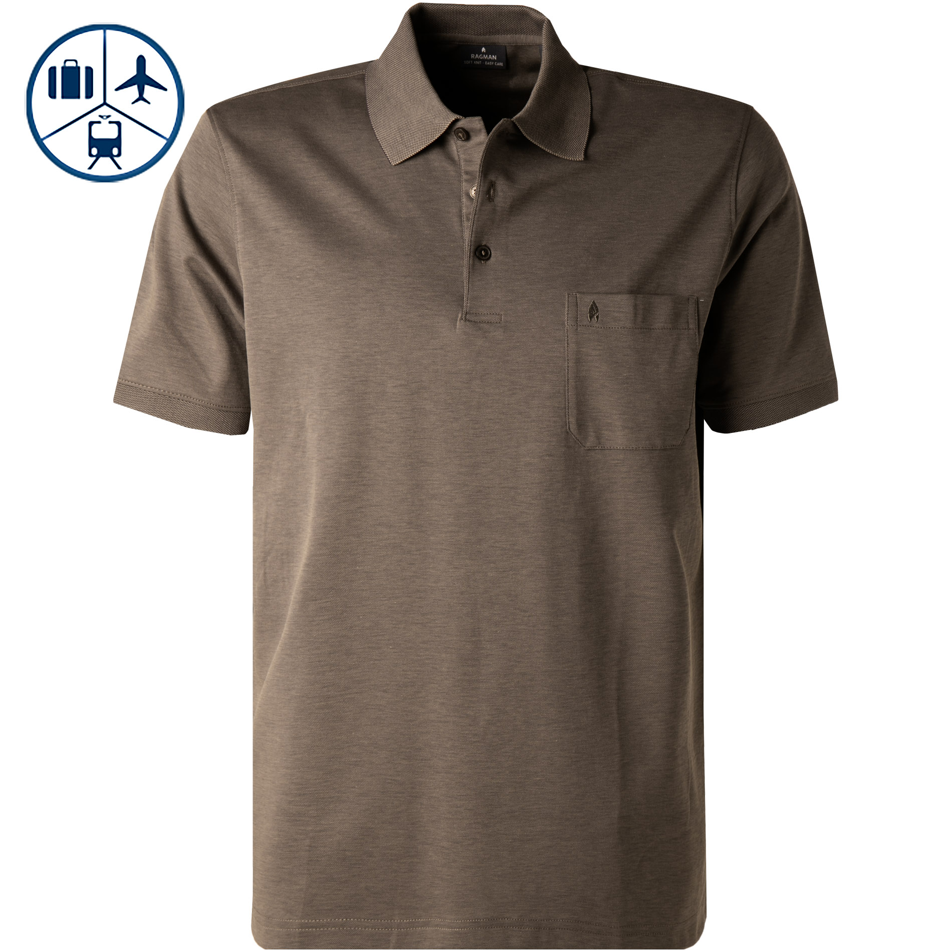 RAGMAN Herren Polo-Shirt braun