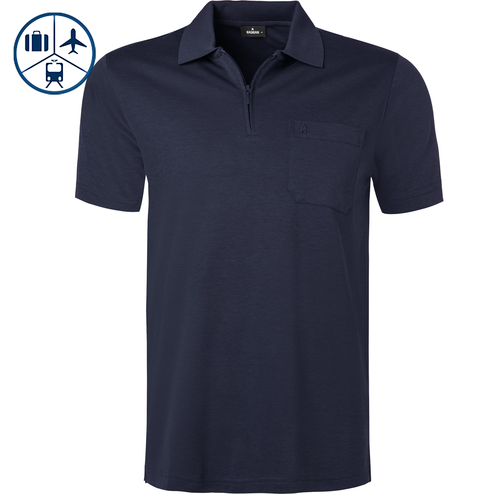 RAGMAN Herren Polo-Shirts blau
