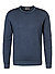Pullover, Merinowolle, rauchblau meliert - mittelblau