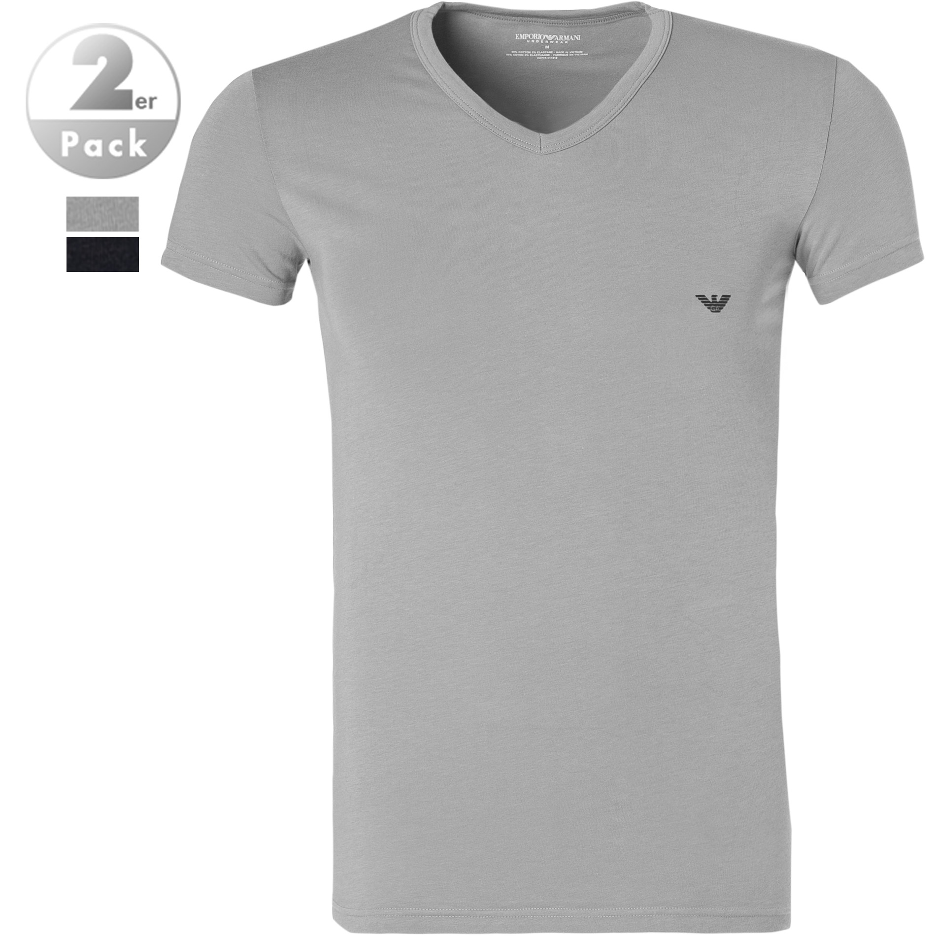 EMPORIO ARMANI Herren T-Shirts blau Baumwolle & Mix unifarben