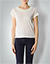 T-Shirt mit Fransen-Ausschnitt - ivoire