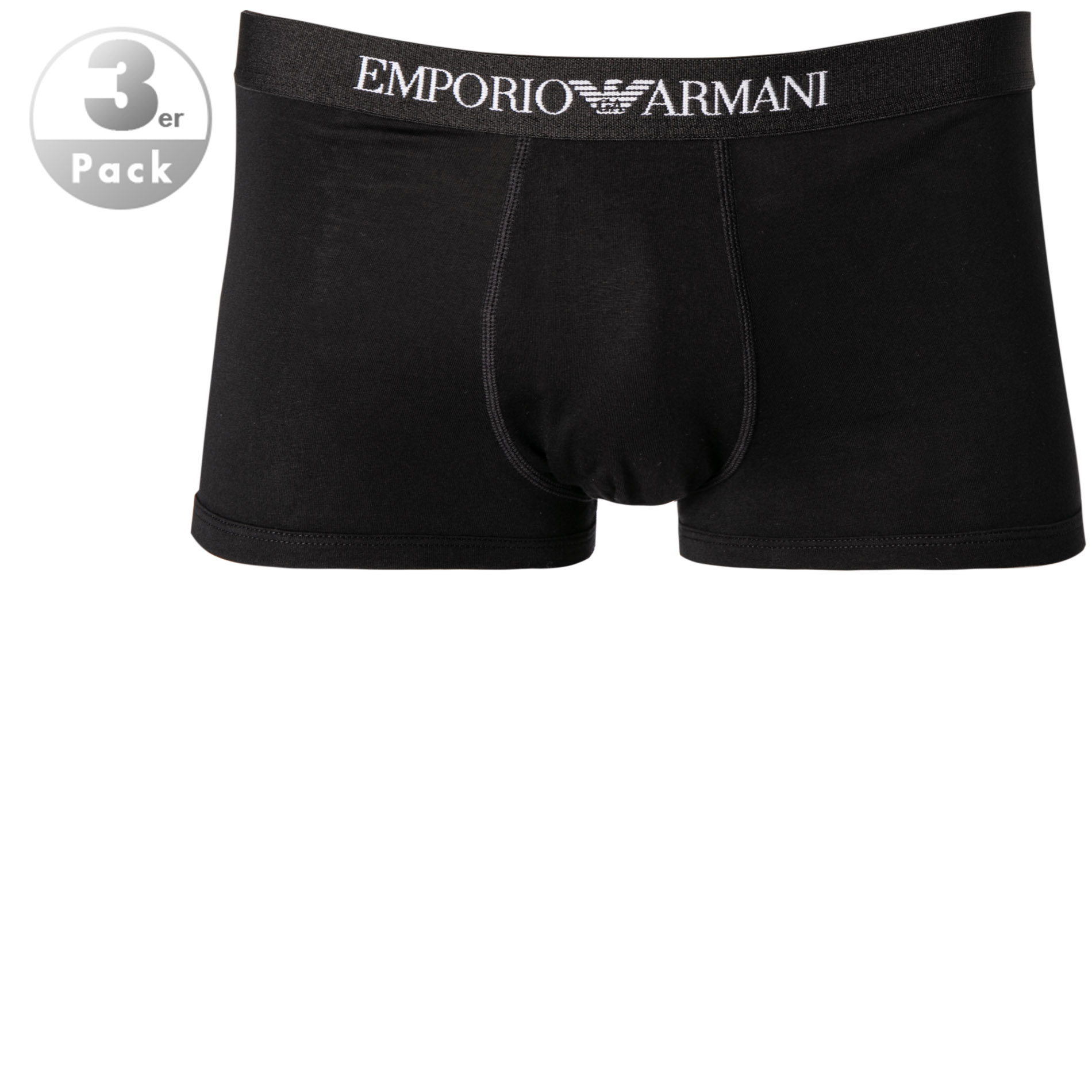 EMPORIO ARMANI Herren Trunks schwarz Baumwolle unifarben