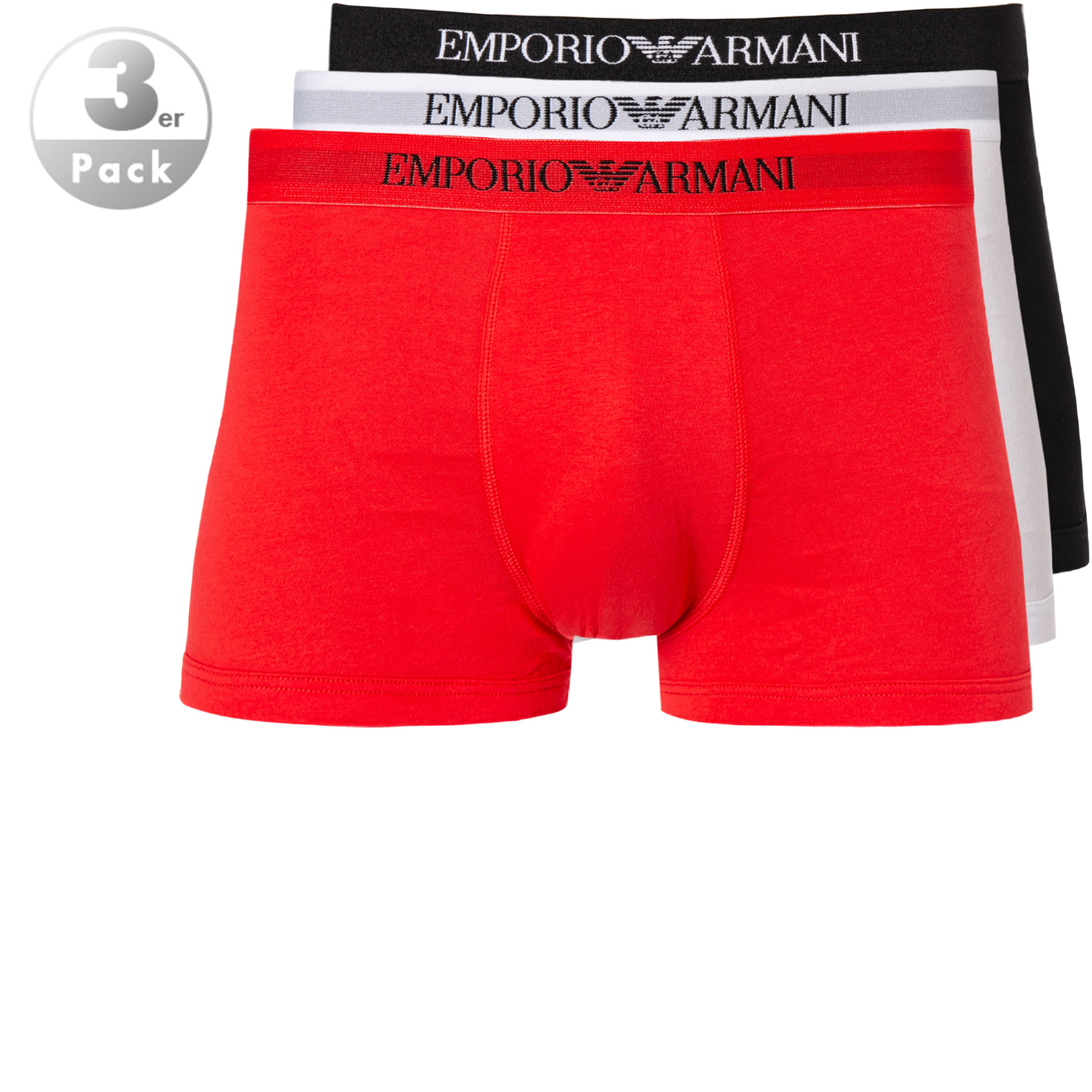 EMPORIO ARMANI Herren Trunks rot Baumwolle unifarben
