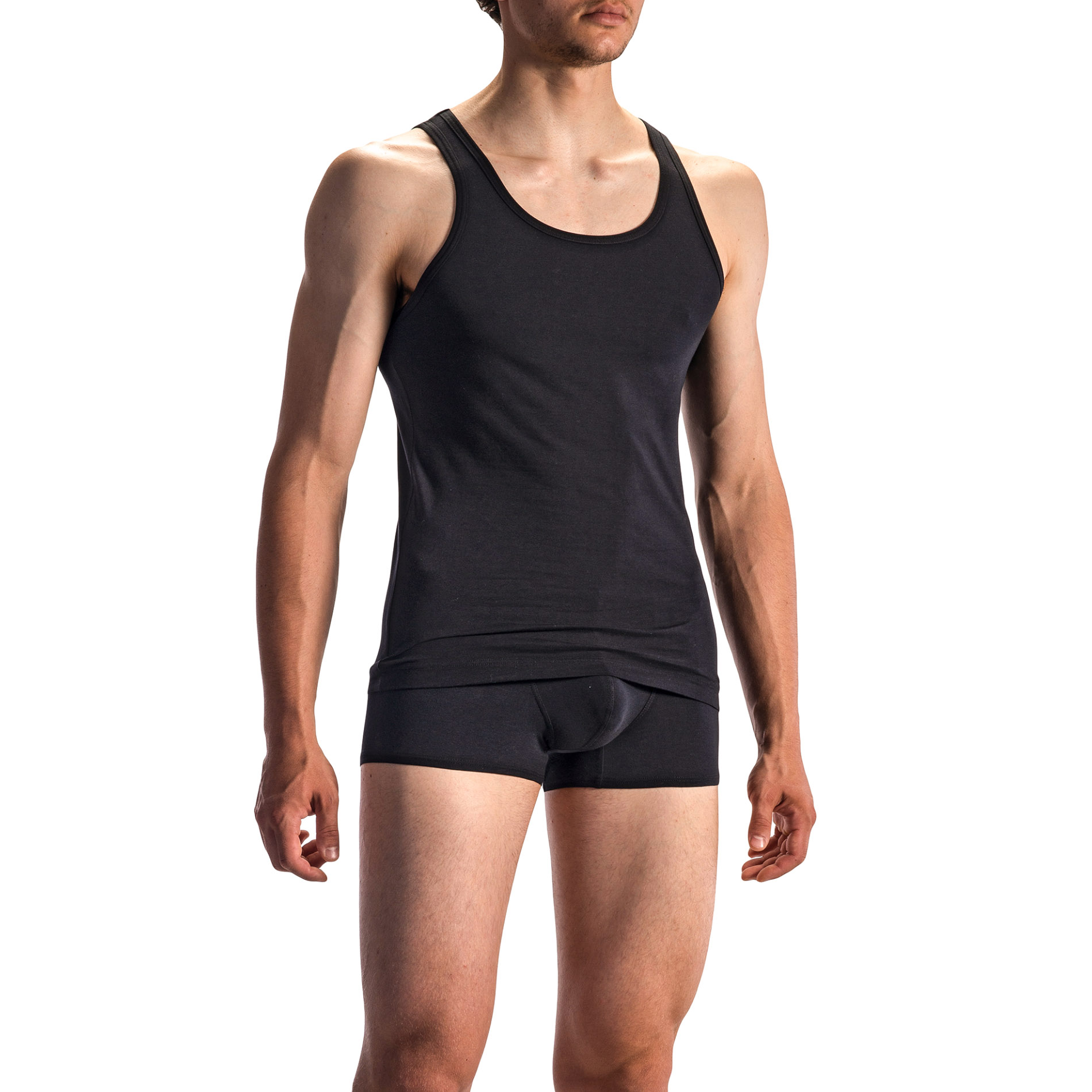 Olaf Benz Herren Sportshirt schwarz Baumwolle unifarben