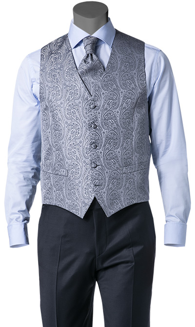 Weste Lambert, Modern Fit, Mikrofaser, mittelgrau