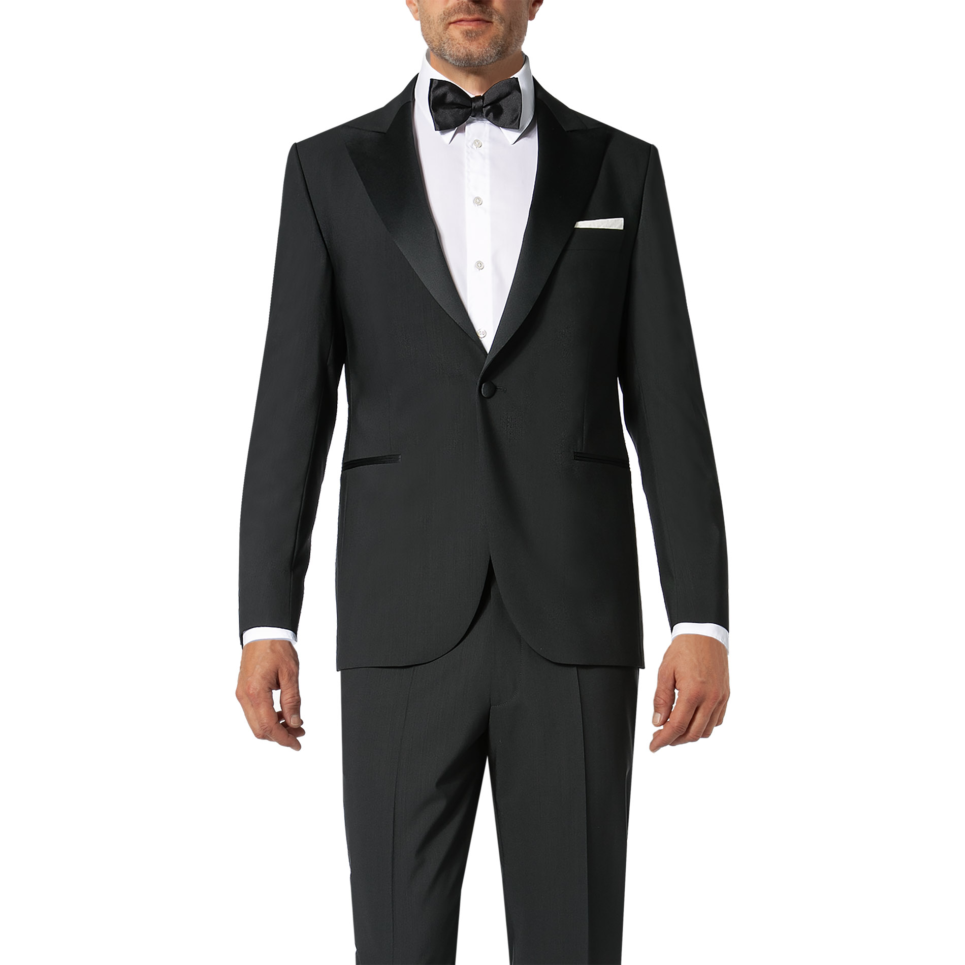 DRESSLER Herren Smokingsakko schwarz Schurwolle