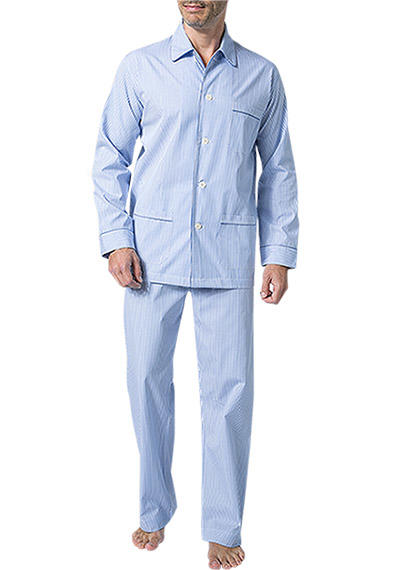 DEREK ROSE Piped Pyjama Set 5005/JAME001BLU Image 0