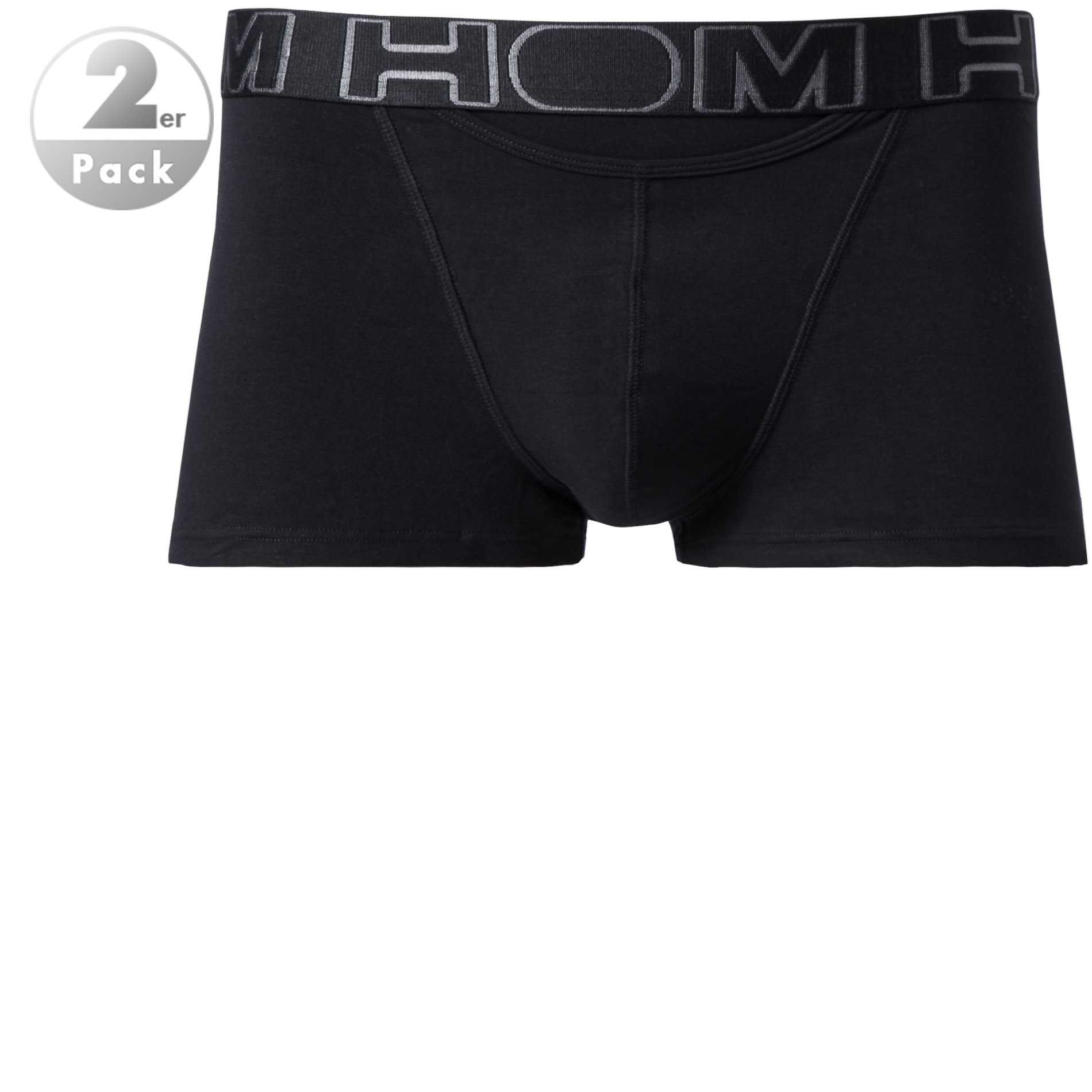 HOM Herren Trunks schwarz Baumwolle unifarben