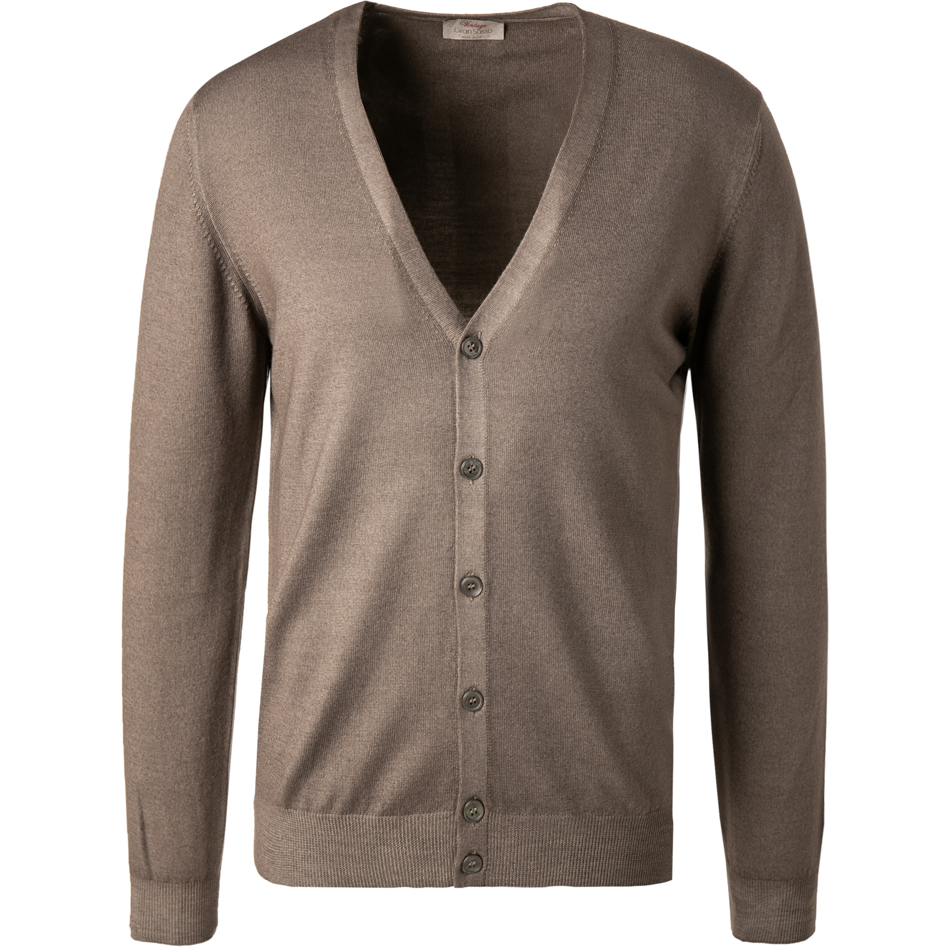 Gran Sasso Herren Cardigan braun Merinowolle meliert