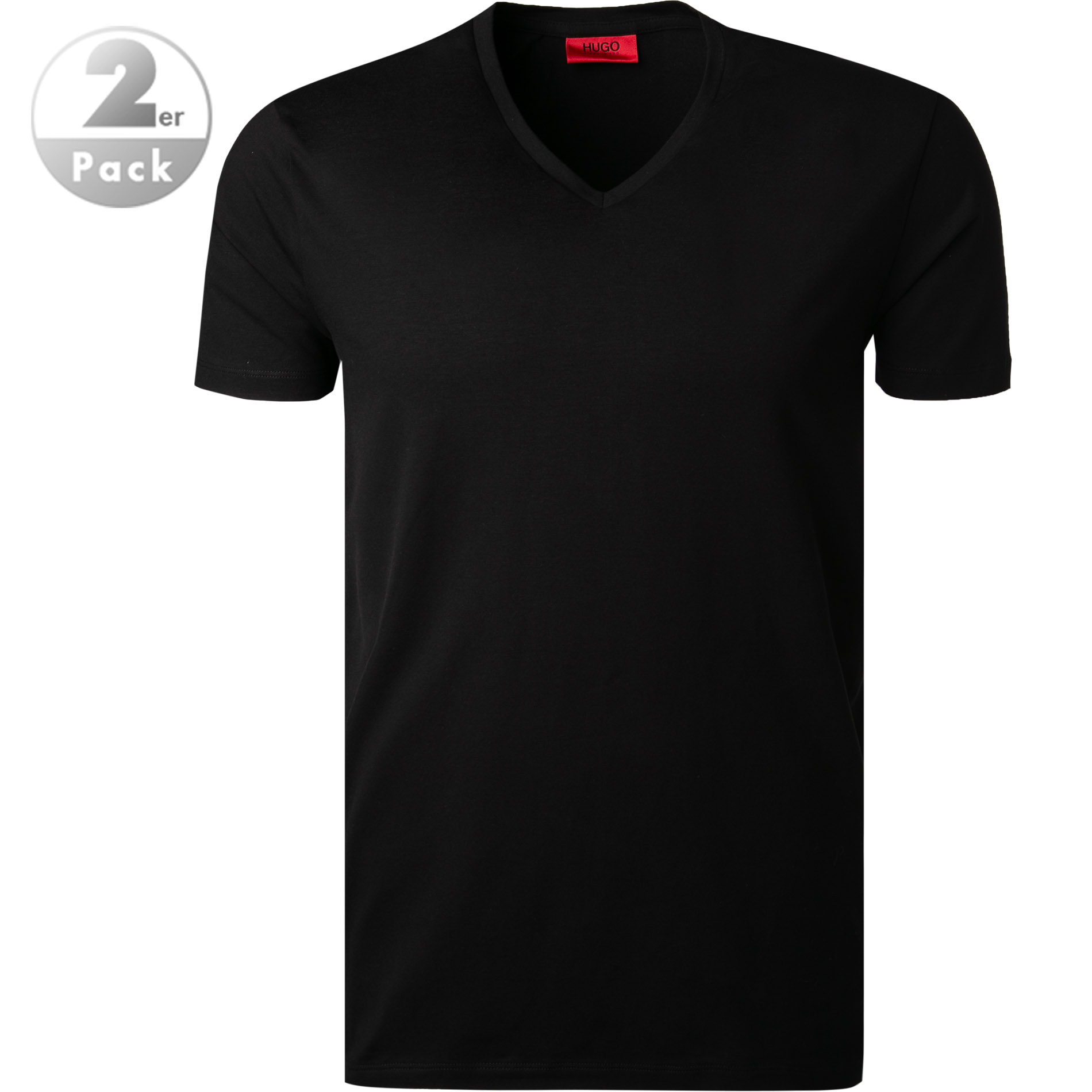 HUGO Herren V-Shirt schwarz