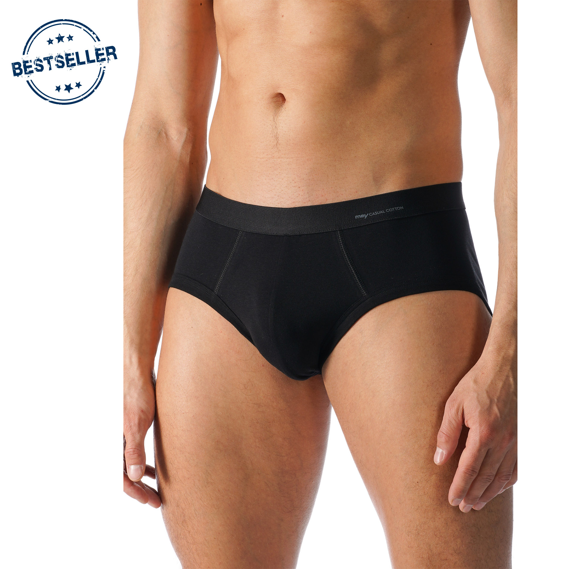 Mey Herren Men-Slip schwarz Pima unifarben
