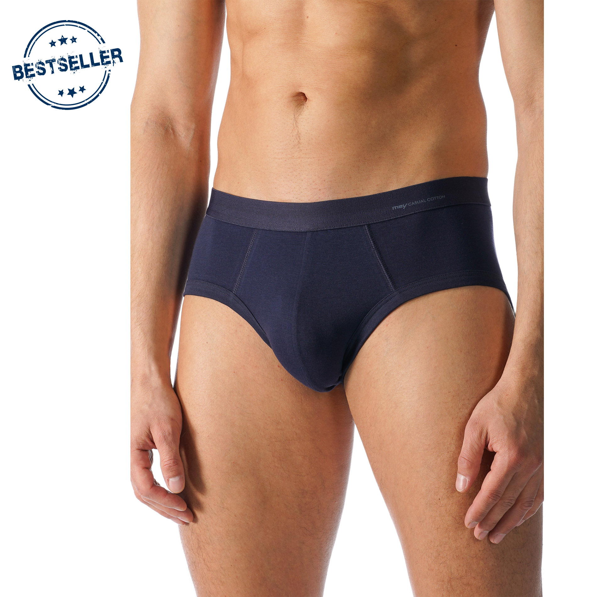 Mey Herren Men-Slip blau Pima unifarben