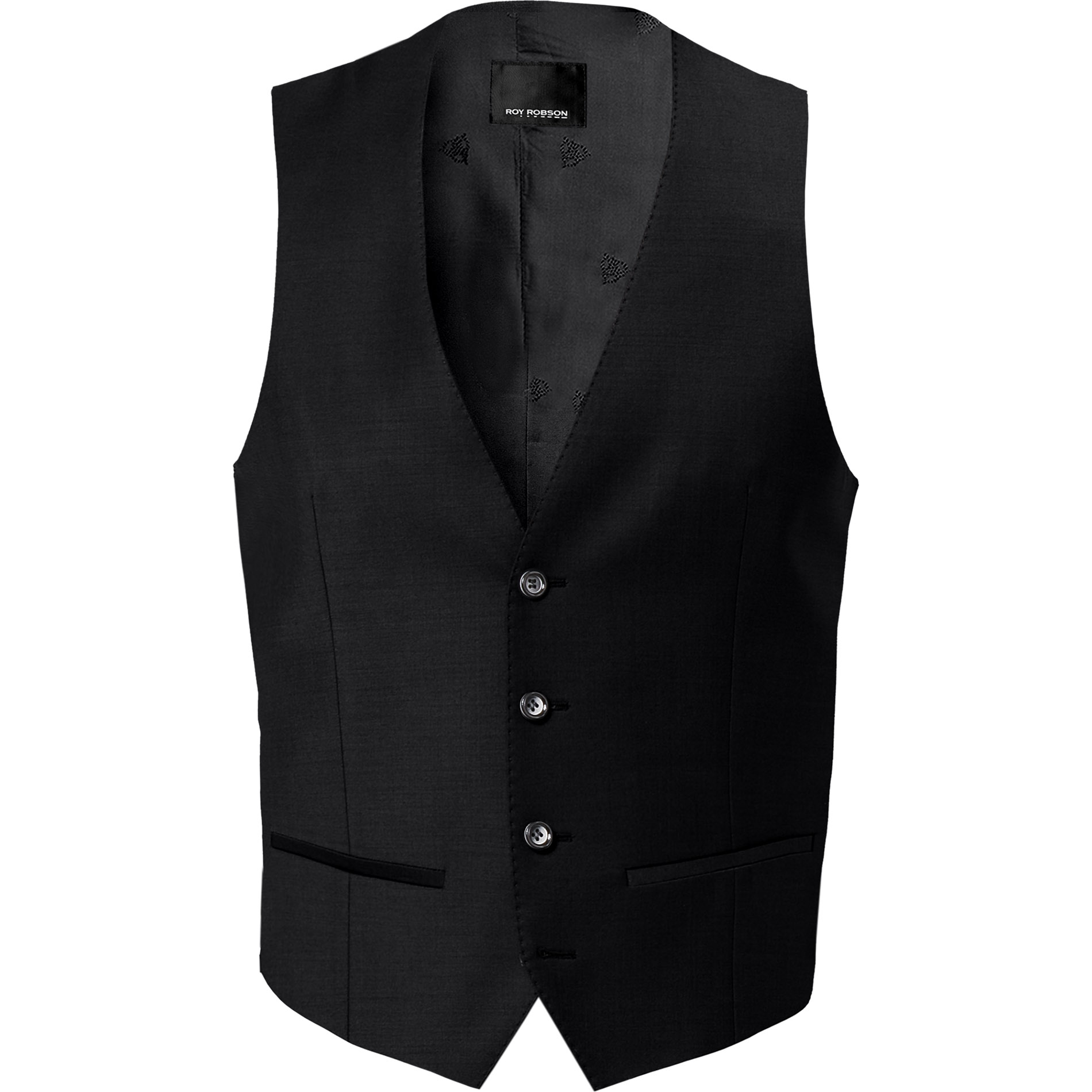 ROY ROBSON Herren Weste schwarz Slim Fit