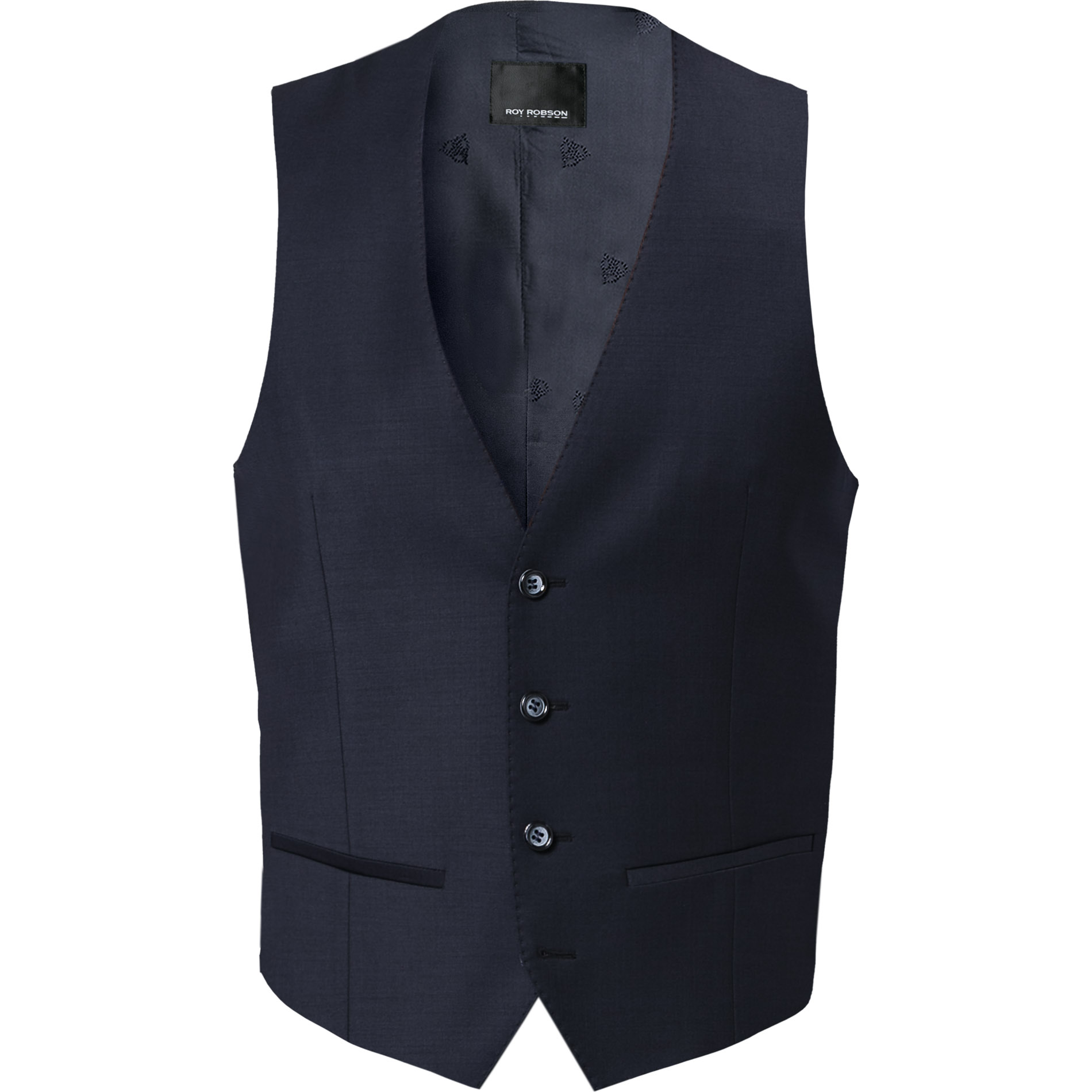 ROY ROBSON Herren Weste blau meliert Slim Fit