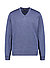 Pullover, Merinowolle superwashed, blau-grau meliert - blaugrau