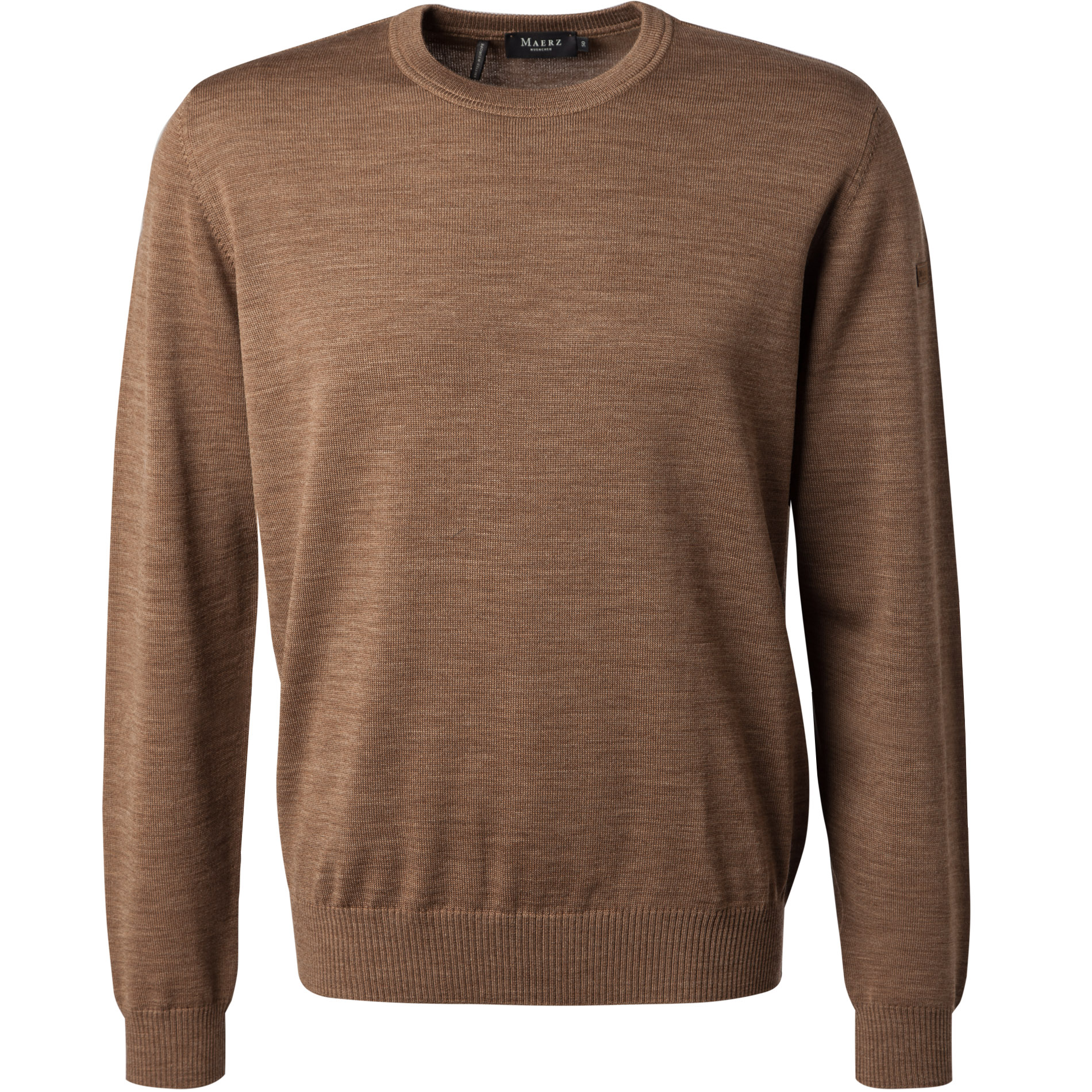 MAERZ Muenchen Herren Pullover braun Merinowolle meliert