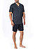 Pyjama, Baumwolle, navy - marine