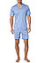 Pyjama, Baumwoll-Jersey, hellblau - hellblau